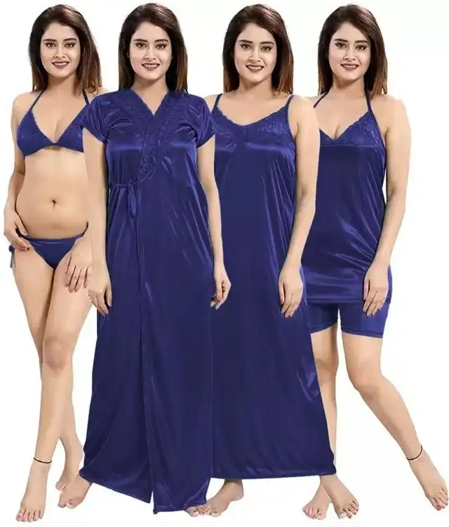 6 piece nighty set navy blue